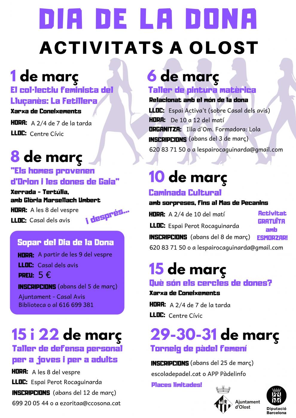 Recull d'activitats a Olost en commemoració del Dia de la Dona